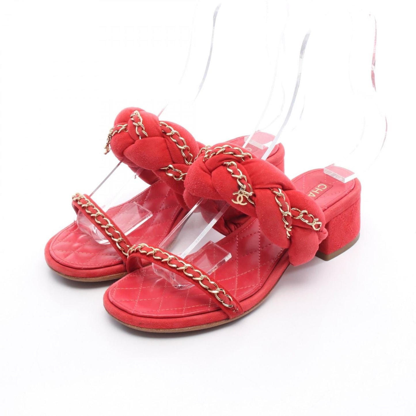 Chanel Matelasse Suede Sandals