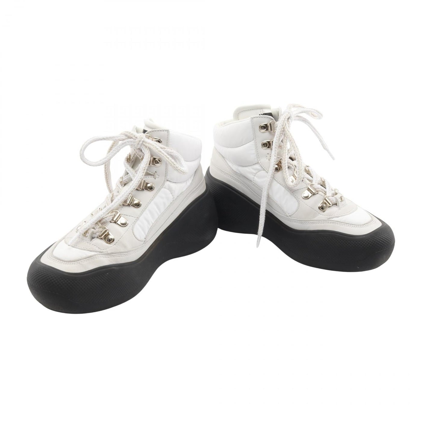 Chanel Coco Mark Leather Fabric Sneakers