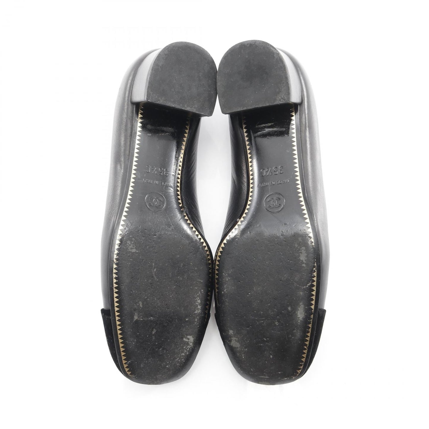 Chanel Coco Mark Leather Fabric Pumps