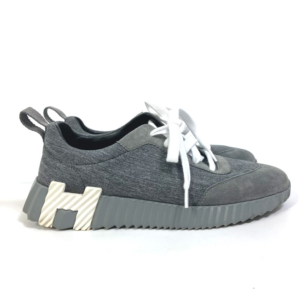 HERMES sneakers Canvas/Suede , Technical Canvas/Suede gray shoes bouncing Women 35 1/2  d