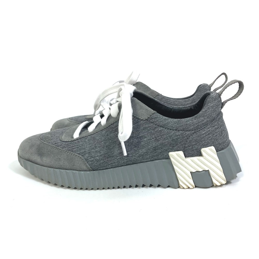 HERMES sneakers Canvas/Suede , Technical Canvas/Suede gray shoes bouncing Women 35 1/2  d