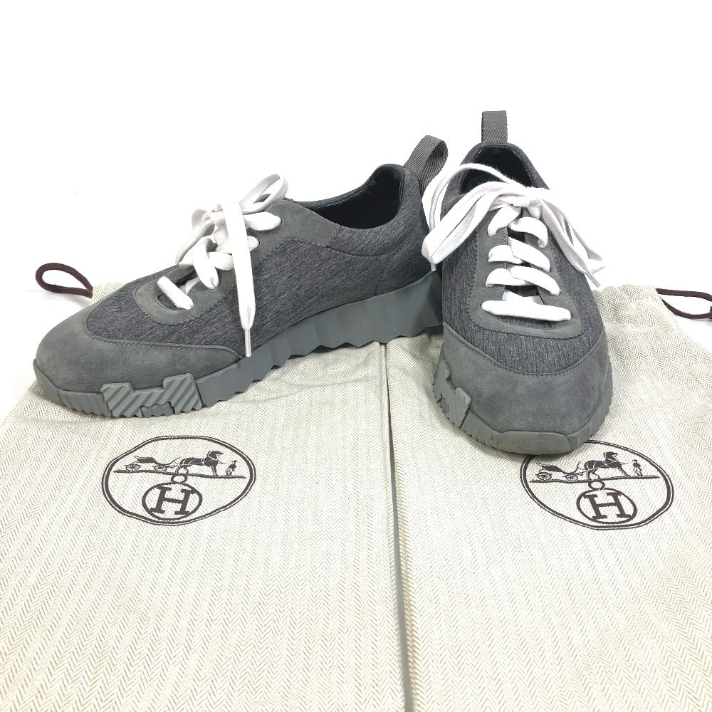 HERMES sneakers Canvas/Suede , Technical Canvas/Suede gray shoes bouncing Women 35 1/2  d