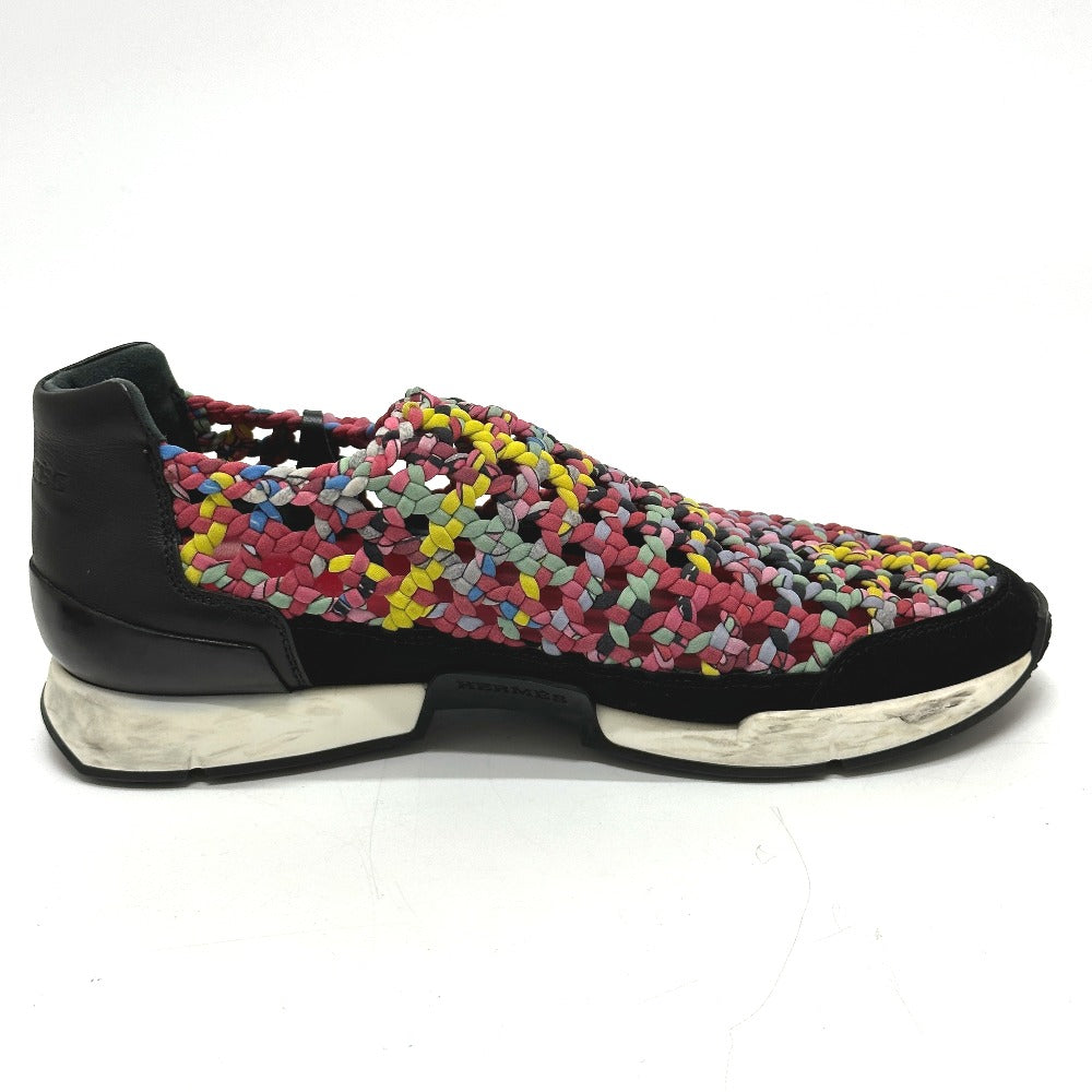 HERMES sneakers leather pink Braid Women 36  d