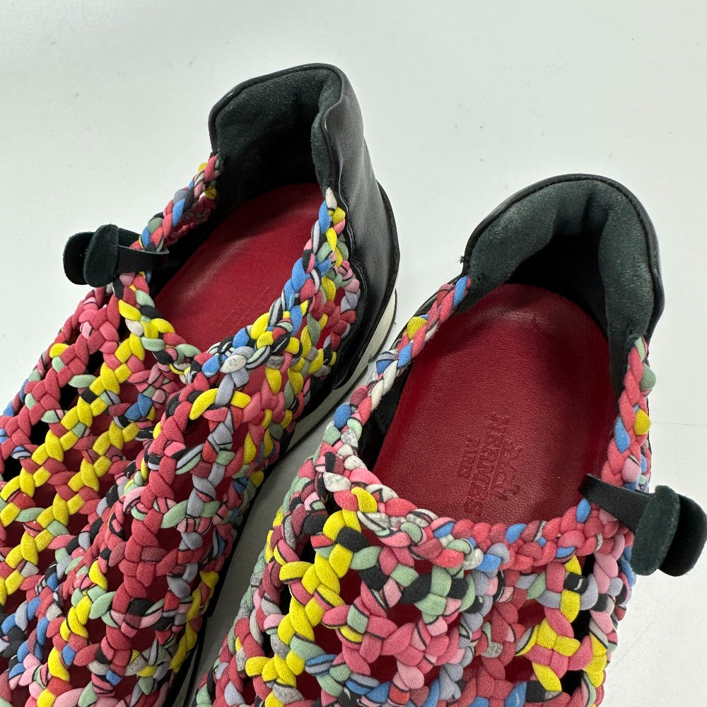 HERMES sneakers leather pink Braid Women 36  d