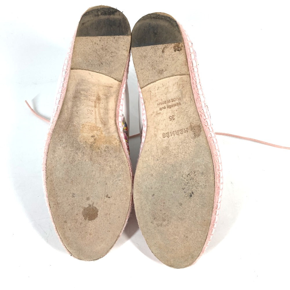 HERMES sneakers Leather, Silk Light pink Women 35  d