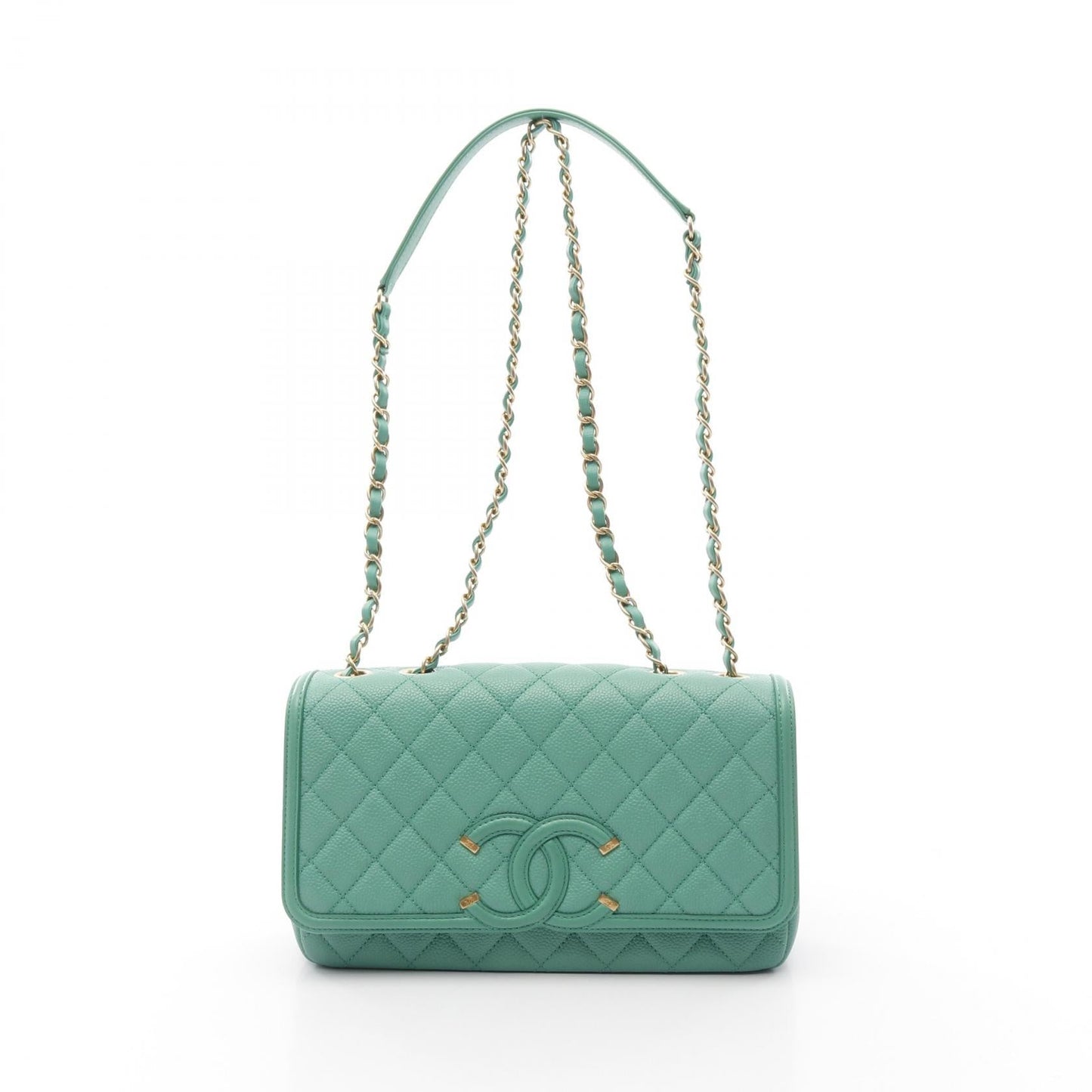 Chanel CC Filigree Caviar Skin Shoulder Bag