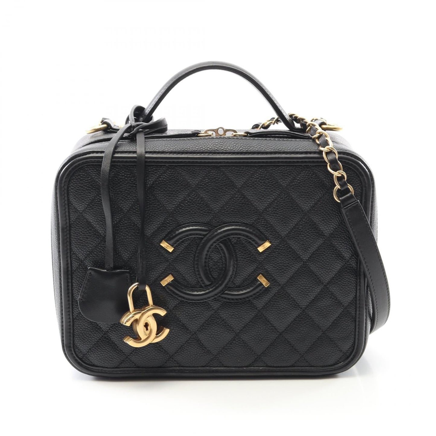 Chanel CC Filigree Calf 2way Shoulder Bag
