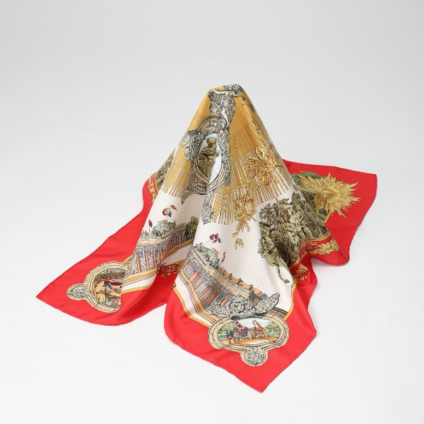 HERMES scarf ƒJƒŒ90 silk Red FREDERIC-…  Carre90 Women  d