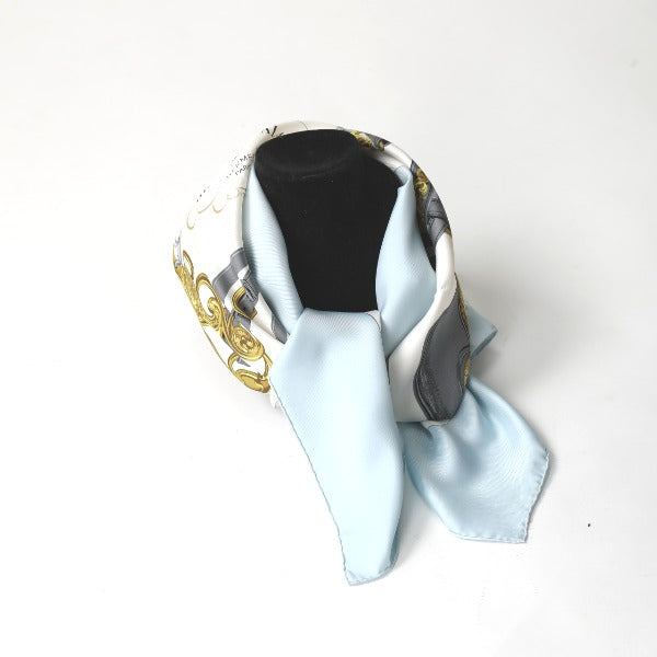 HERMES scarf silk light blue scarf Carre90 silk Women  d