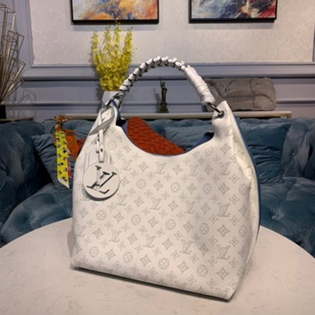Top Quality Carmel Hobo Bag Ivory For Women,  Shoulder Bags 13.8in/40cm Top Quality