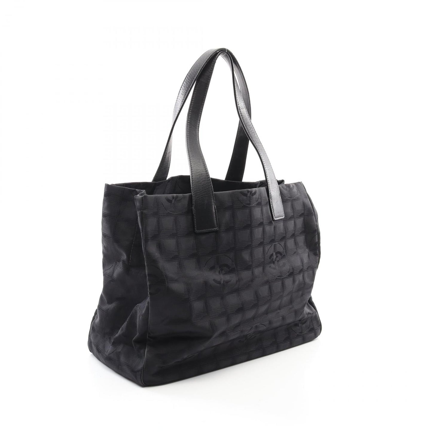 Chanel New Travel Line Leather Nylon Canvas Tote Bag