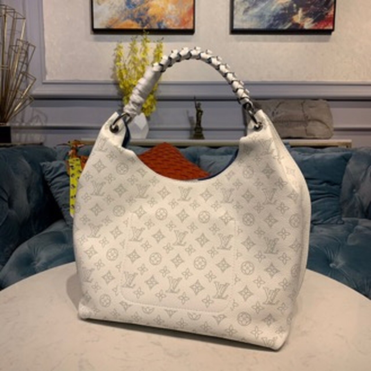 Top Quality Carmel Hobo Bag Ivory For Women,  Shoulder Bags 13.8in/40cm Top Quality