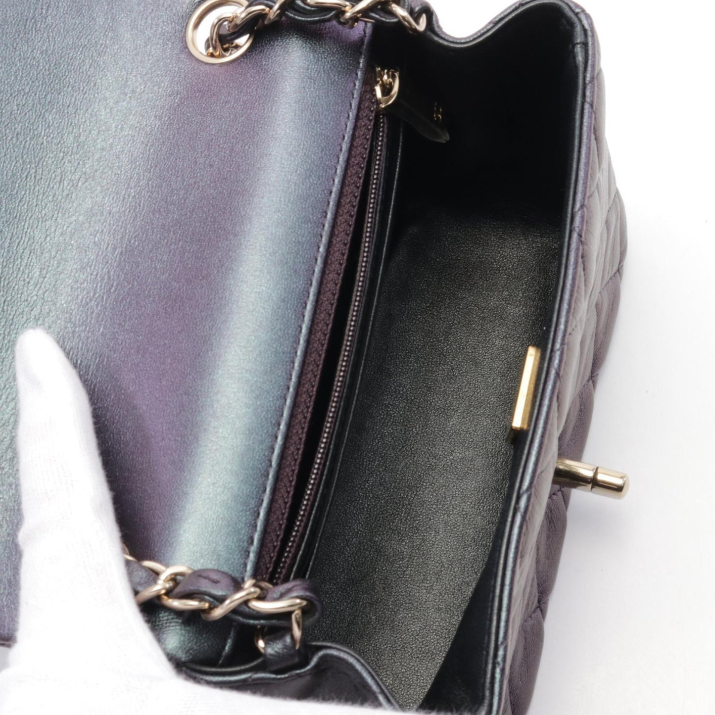 Chanel Mini Matelassé Metallic Lambskin Shoulder Bag
