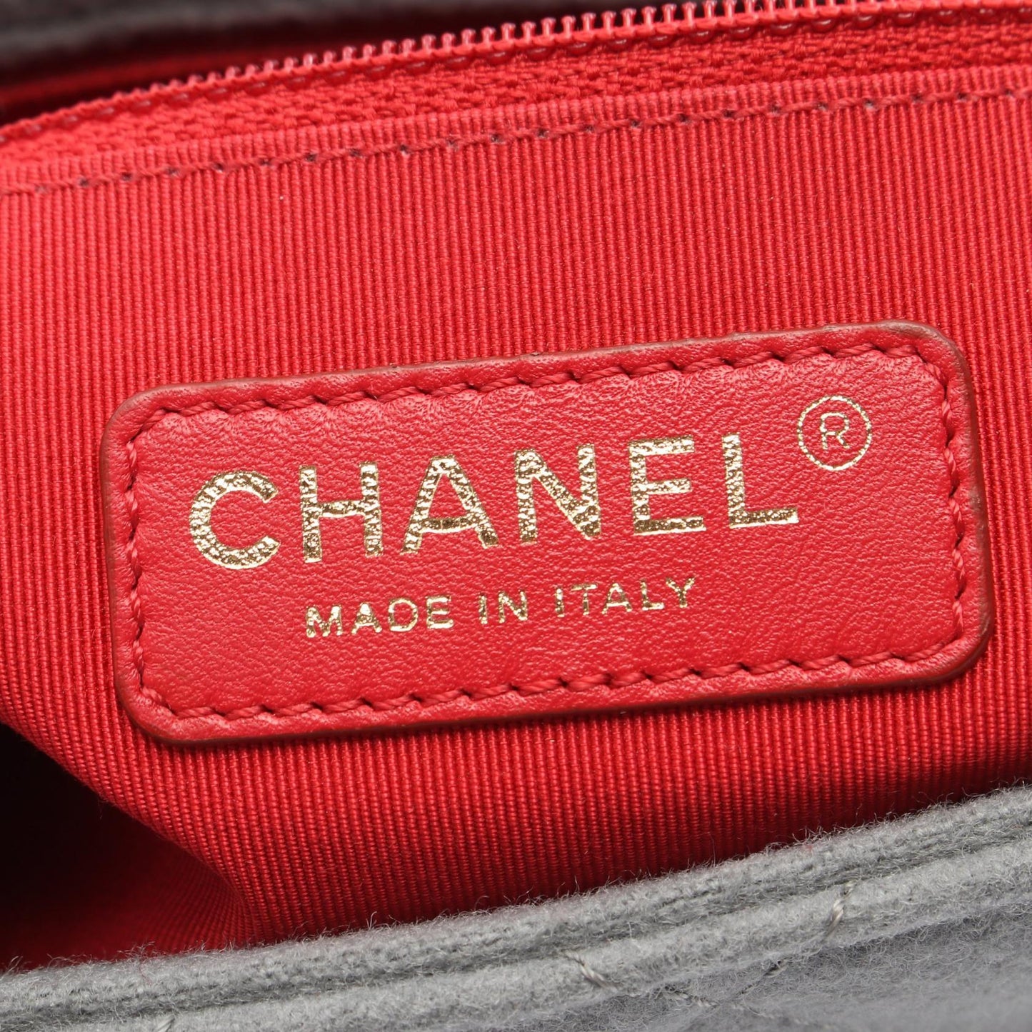 Chanel Matelassé Leather Canvas Felt Shoulder Bag