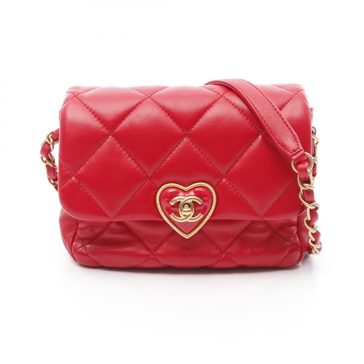Chanel Matelasse Heart Lock Lambskin Shoulder Bag