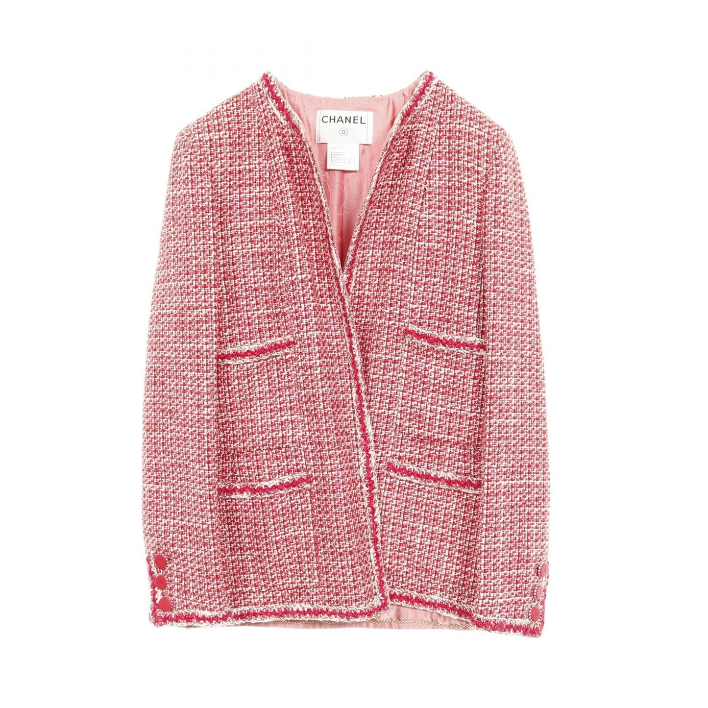 Chanel Wool Collarless Jacket Outerwear