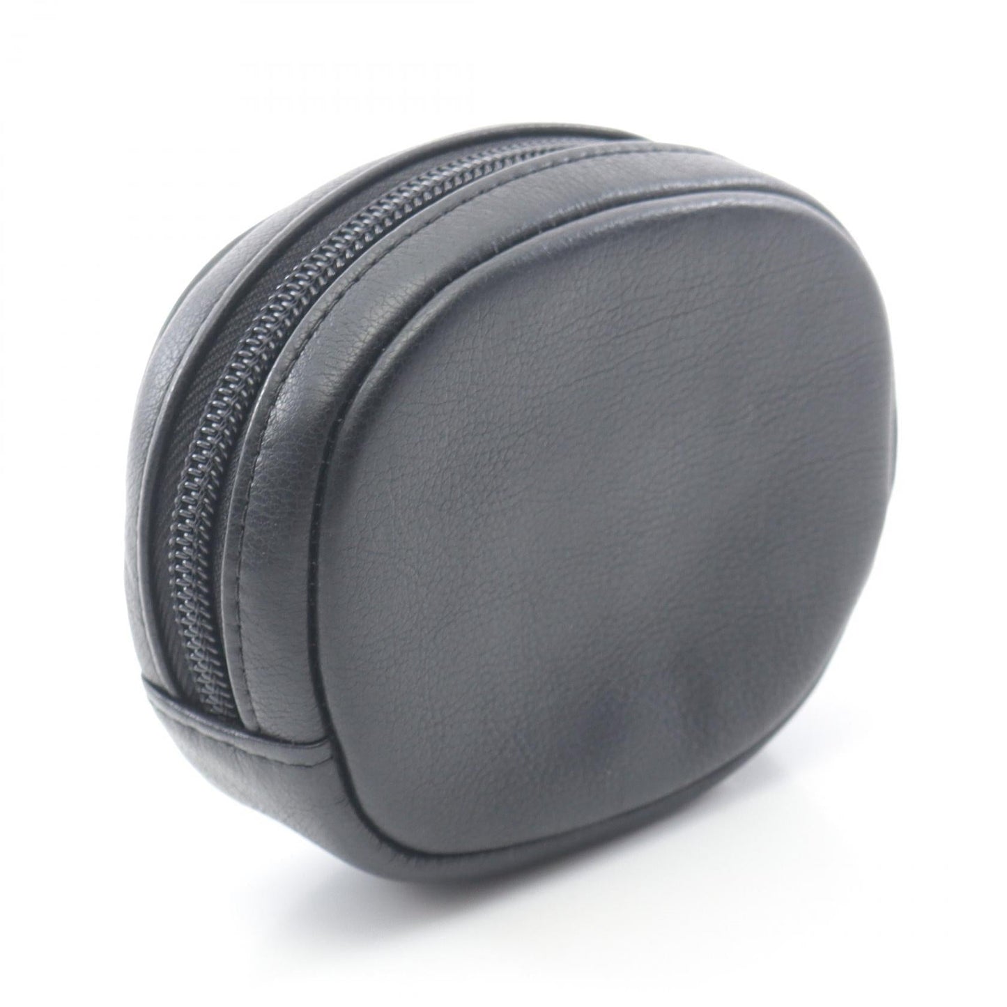 Chanel Coco Mark Leather Round Pouch