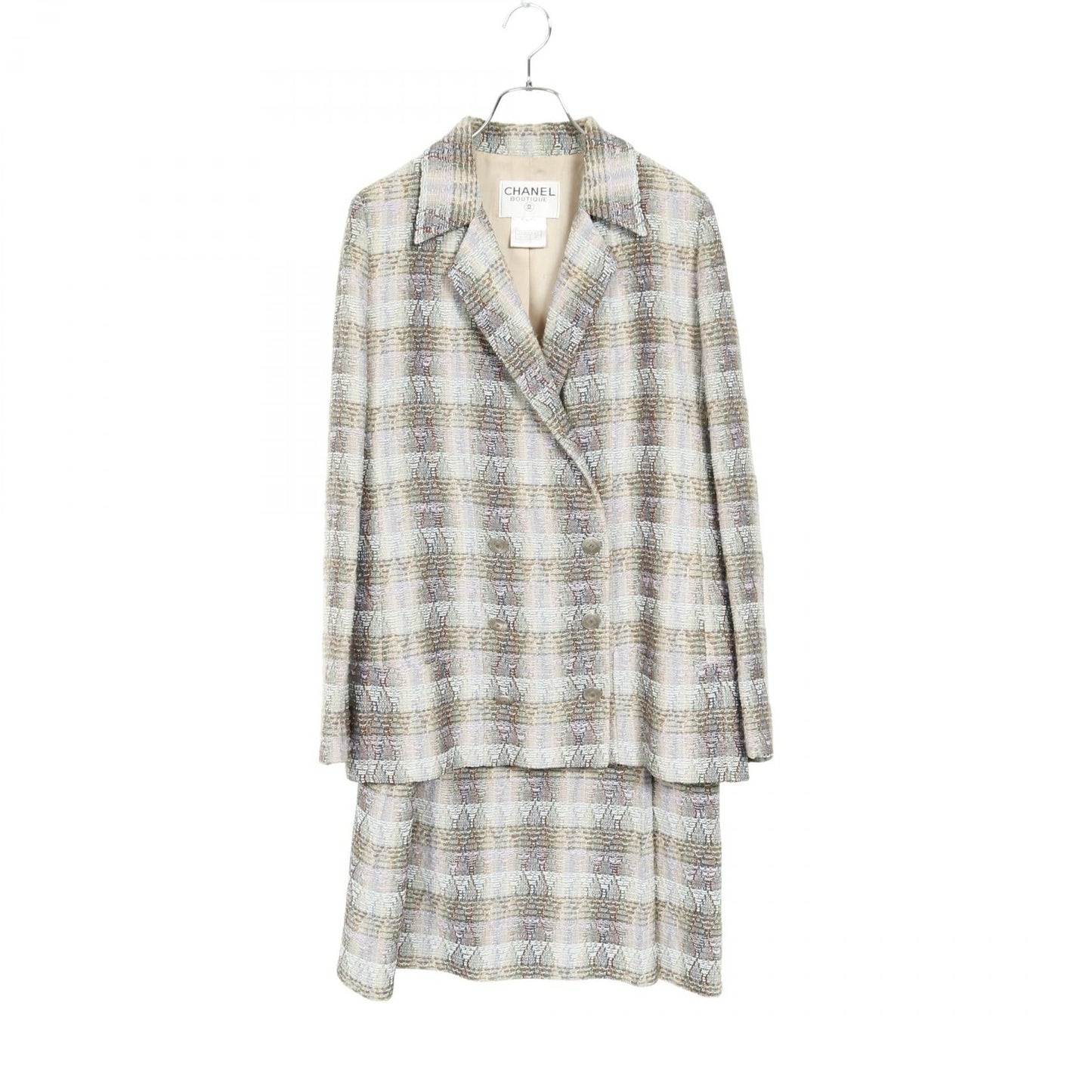 Chanel Coco Mark Button Tweed Wool Cotton Apparel
