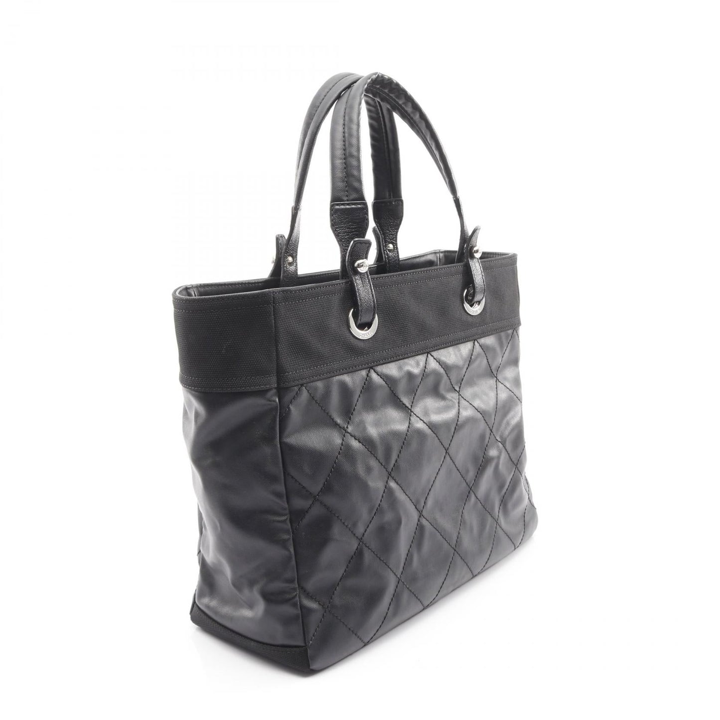 Chanel Paris Biarritz PVC Coated Canvas Leather Tote Bag