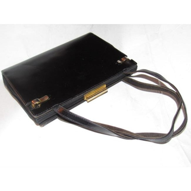 Gucci   Black Leather And Satin Shoulder Bag
