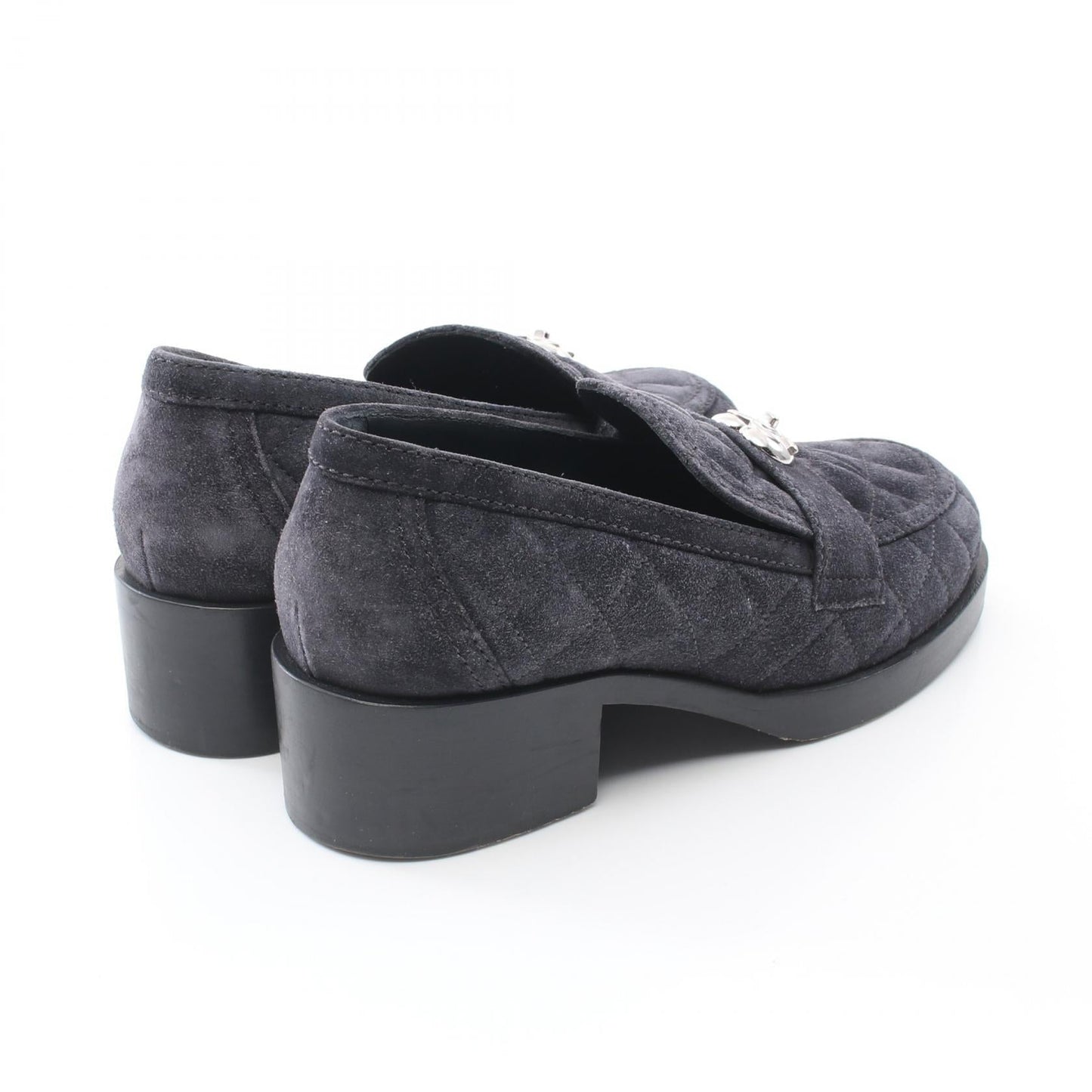Chanel Matelasse Coco Mark Heart Turnlock Suede Loafers