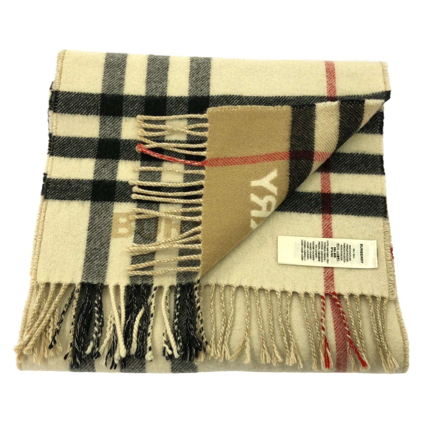 Burberry Construct Check Cashmere Scarf