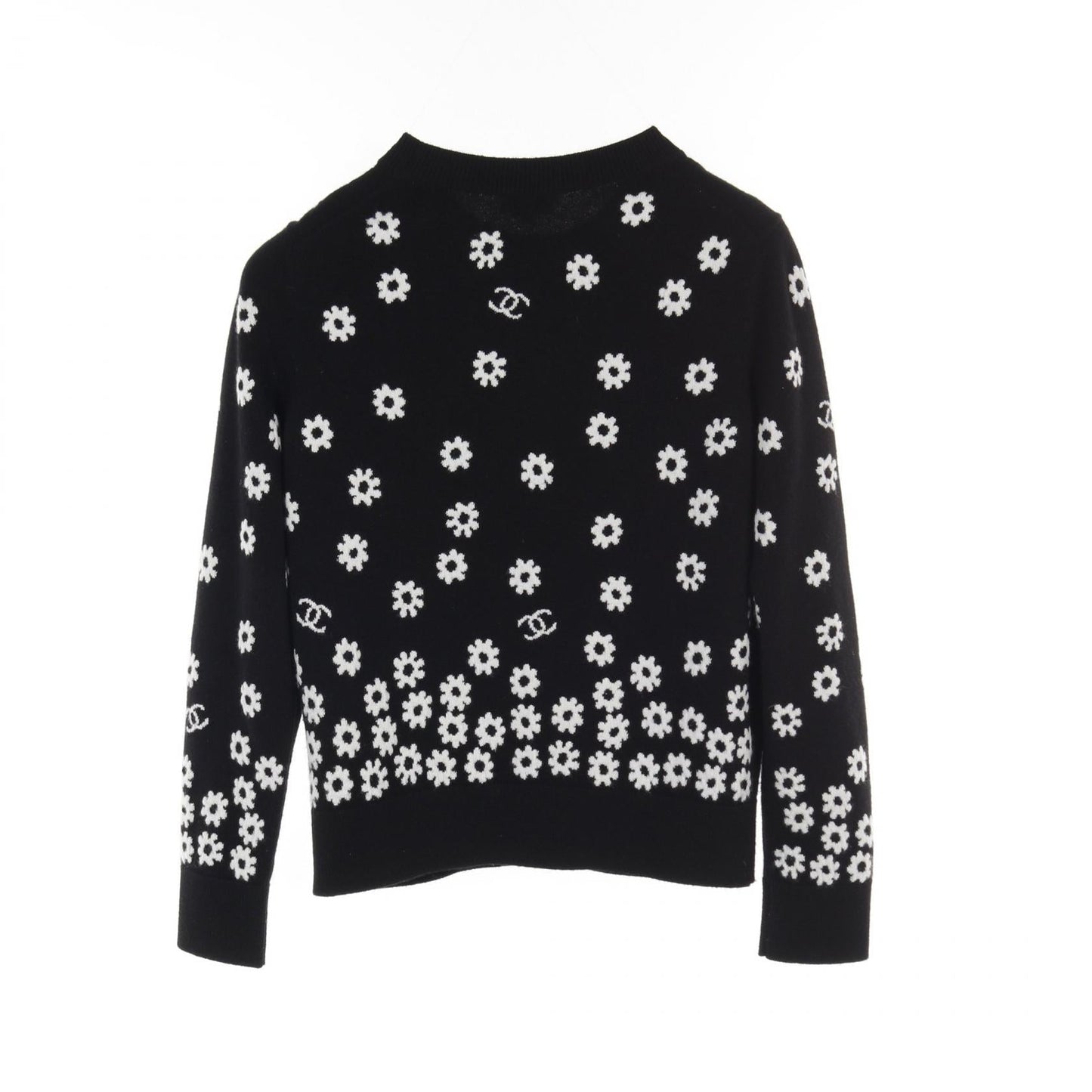 Chanel Coco Mark Daisy Cashmere Knit Top