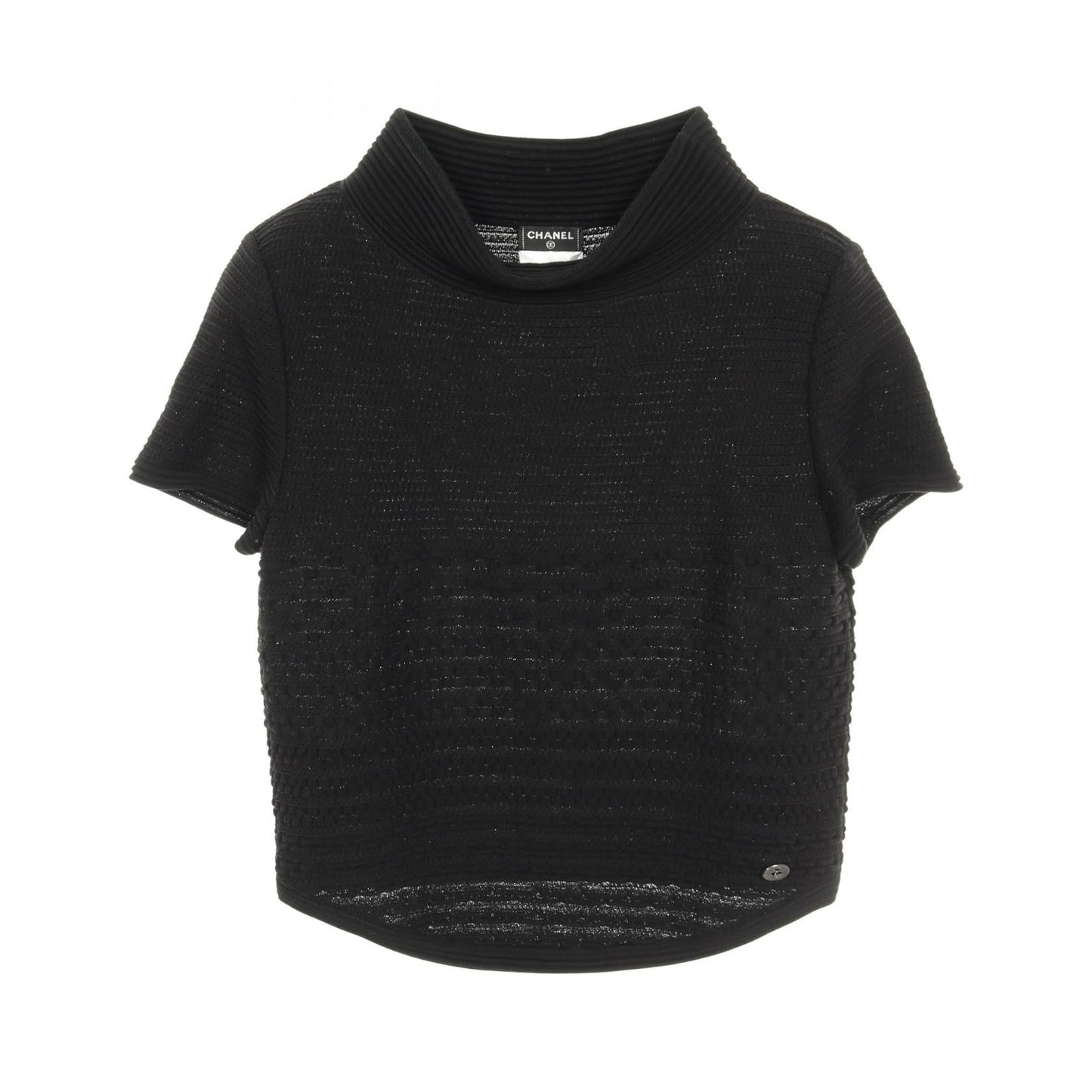 Chanel Coco Mark Button Cotton Rayon Knit Top