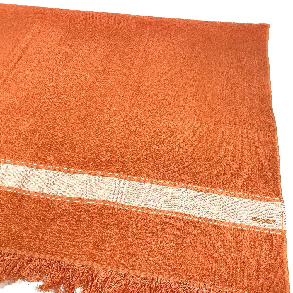 HERMES towel cotton Orange Bath towel Interior Throw Blanket Yachting logo Women  d