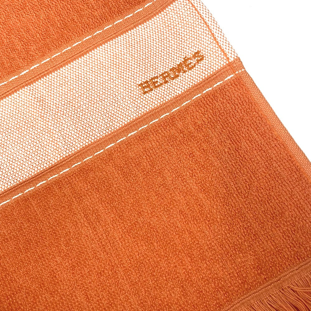 HERMES towel cotton Orange Bath towel Interior Throw Blanket Yachting logo Women  d