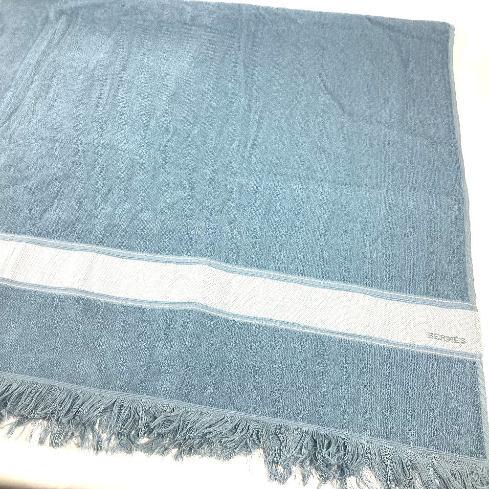 HERMES towel cotton blue Bath towel Interior Throw Blanket Yachting beach towel logo Women  d