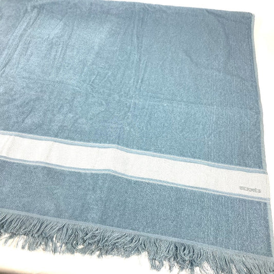 HERMES towel cotton blue Bath towel Interior Throw Blanket Yachting beach towel logo Women  d