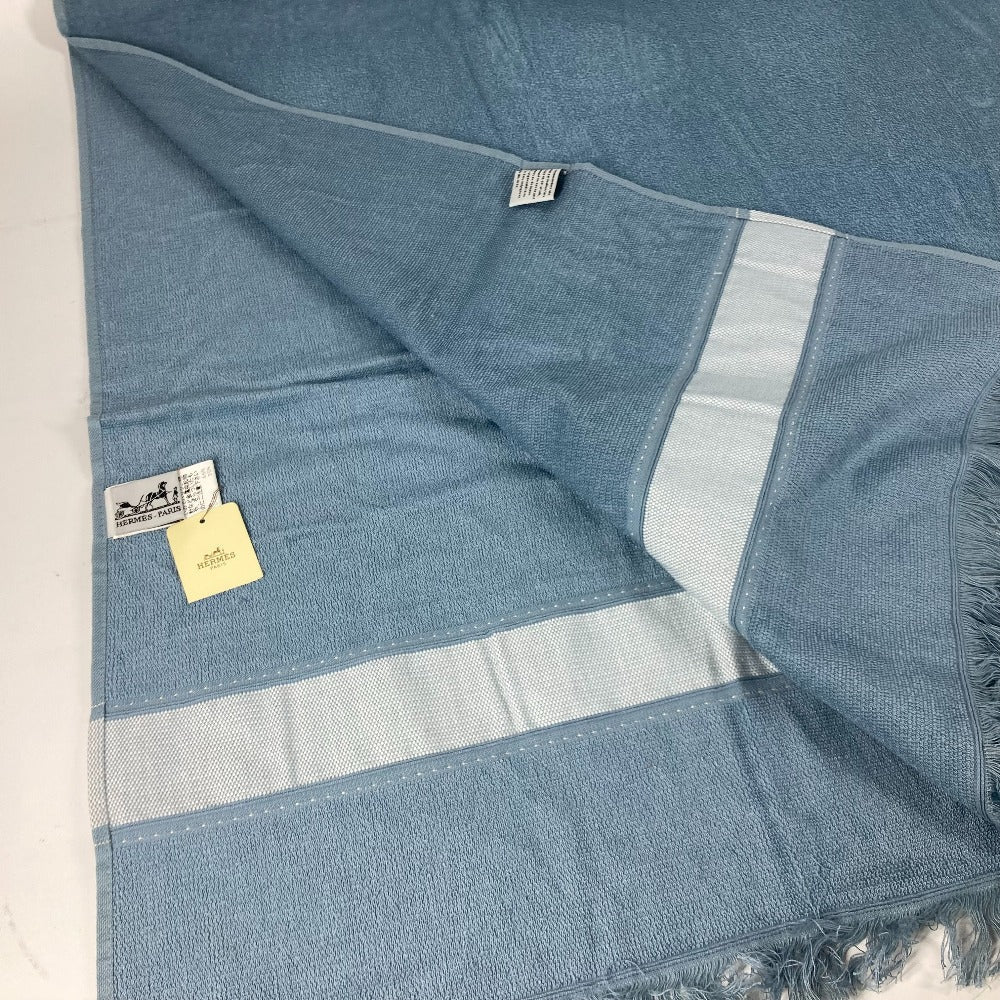 HERMES towel cotton blue Bath towel Interior Throw Blanket Yachting beach towel logo Women  d