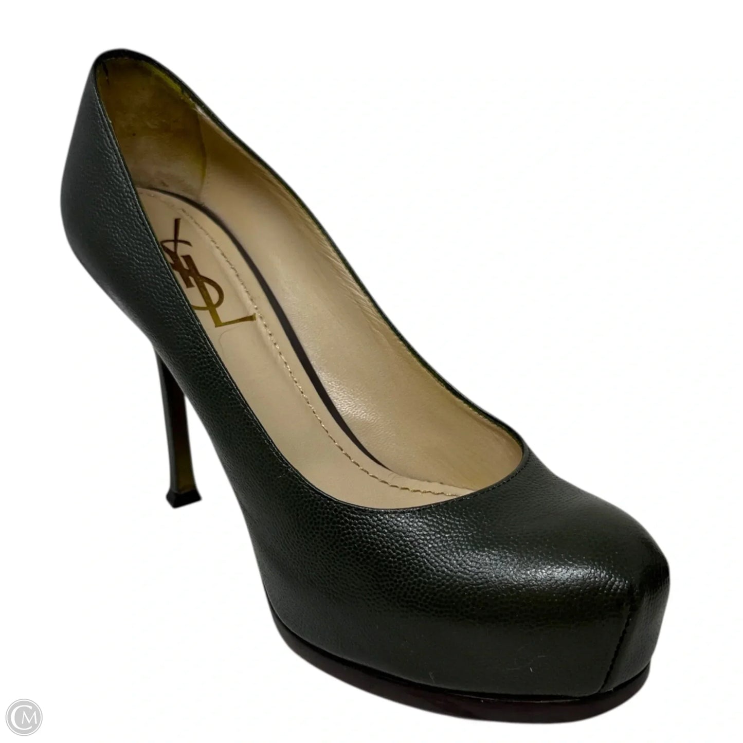 Tribtoo Platform Stiletto Pumps Luxury Designer By Yves Saint Laurent In Green, Size: 7