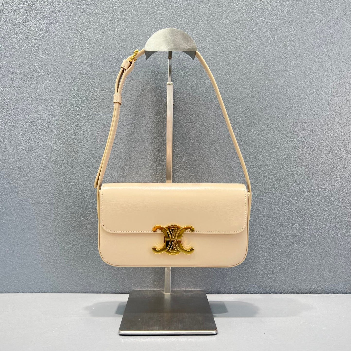 Top Quality Triomphe Shoulder Bag Beige For Women 8in/20.5cm