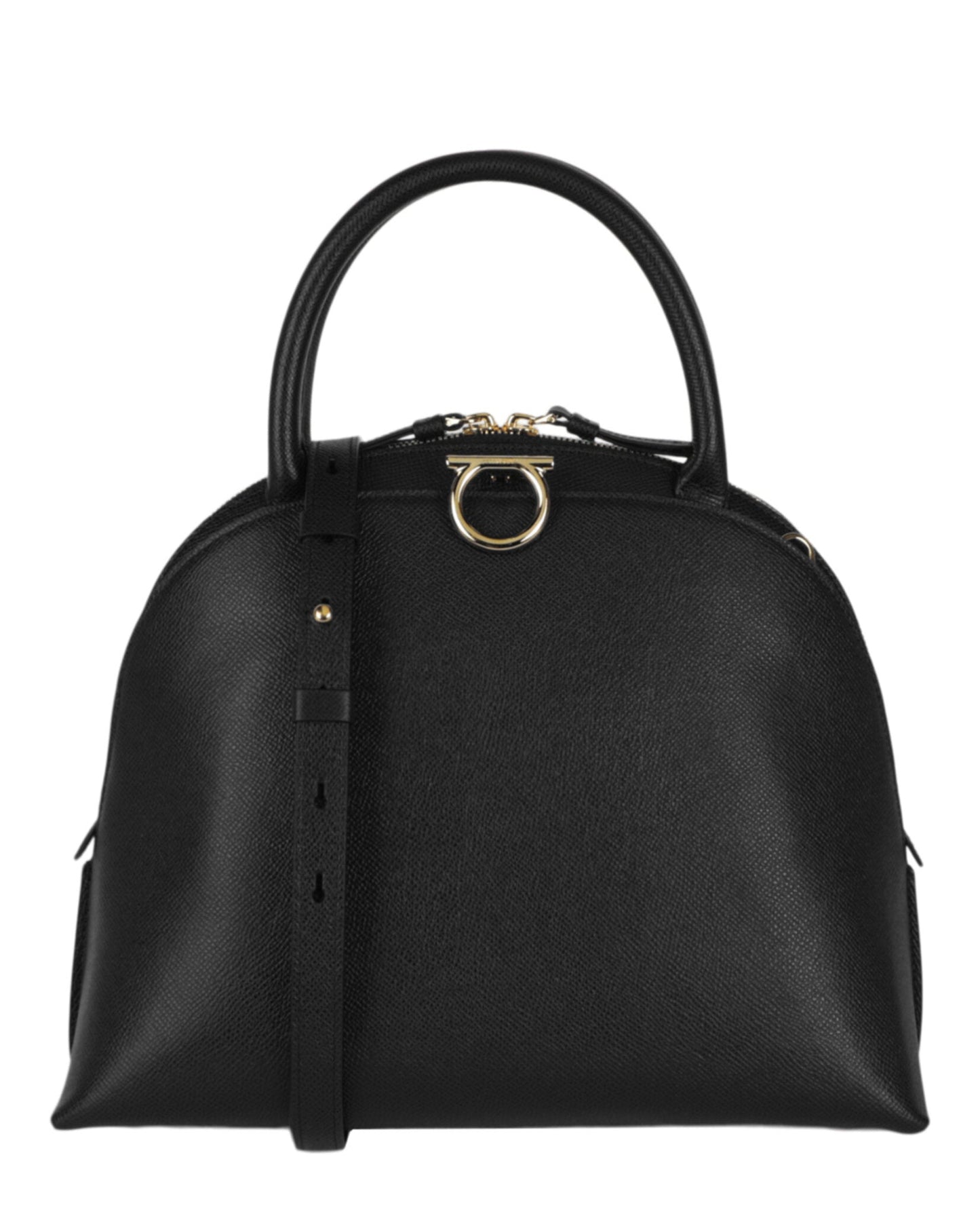 Ferragamo Womens Gancini Medium Top Handle Bag