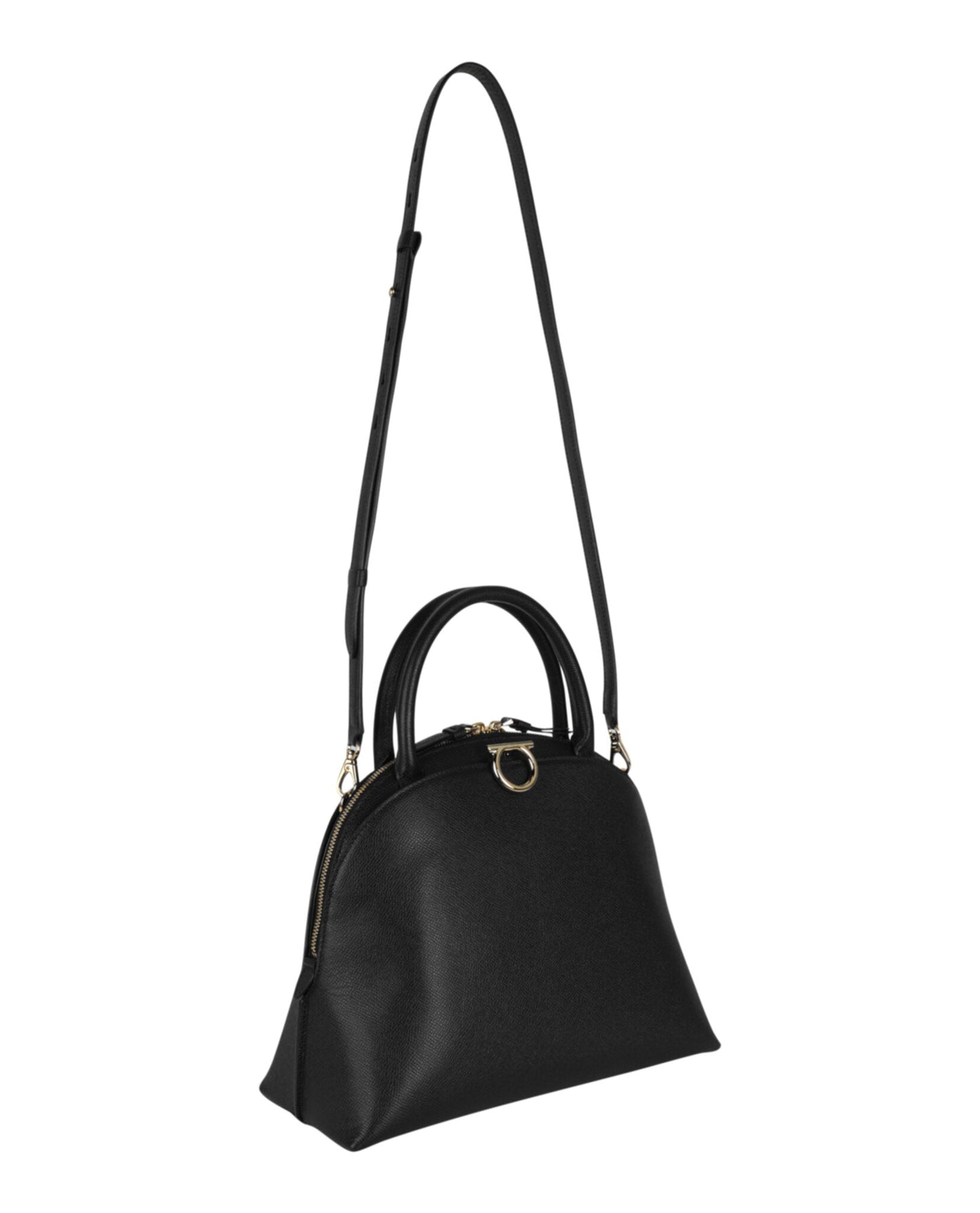 Ferragamo Womens Gancini Medium Top Handle Bag