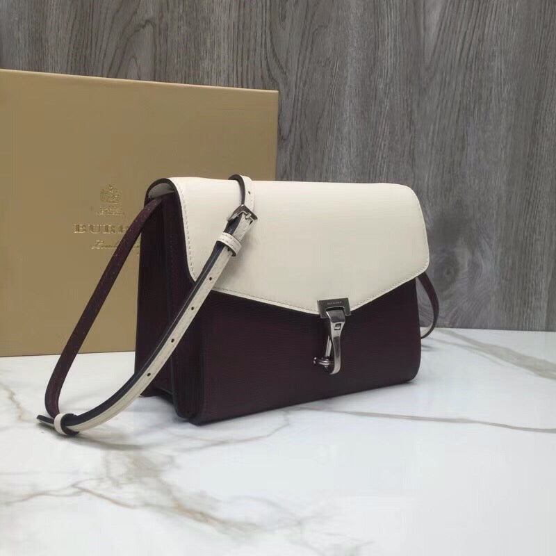 Top Quality Small Macken Colorblock Crossbody Brown/White Bag For Women, Bags 9.5in/24cm