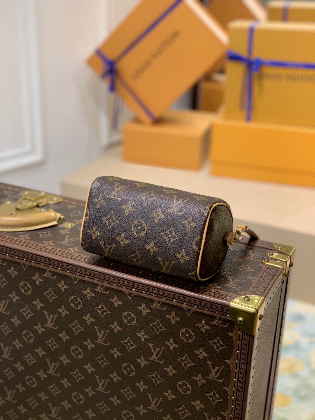 Louis Vuitton Nano Speedy Monogram Canvas For Women, Womens Handbags, Shoulder Bags 6.3in/16cm LV M81085