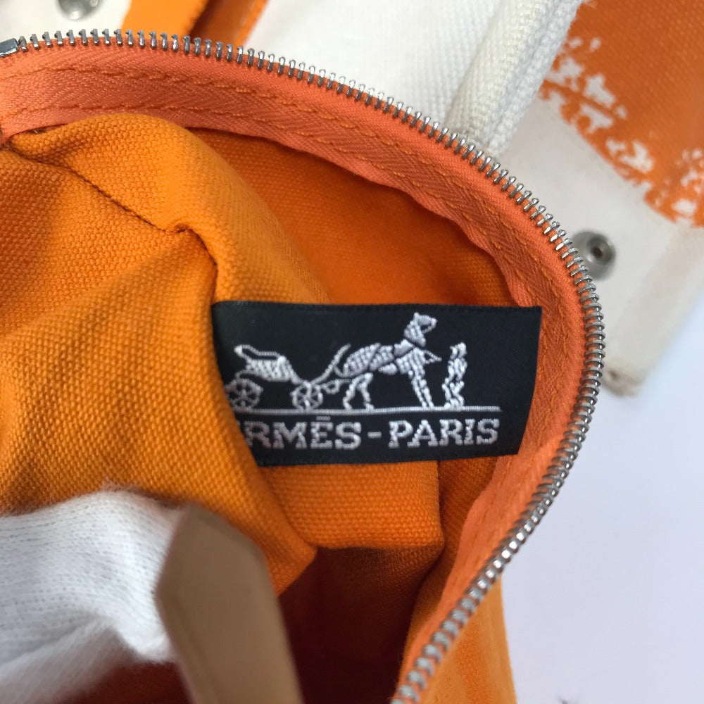 HERMES Tote Bag canvas Orange Handbag Bora Bora PM Cheval Spries Women  d