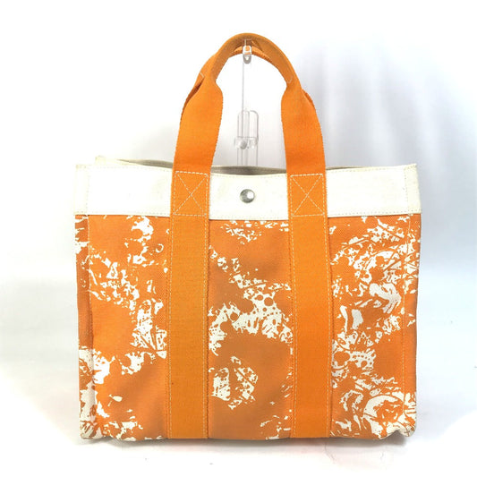 HERMES Tote Bag canvas Orange Handbag Bora Bora PM Cheval Spries Women  d