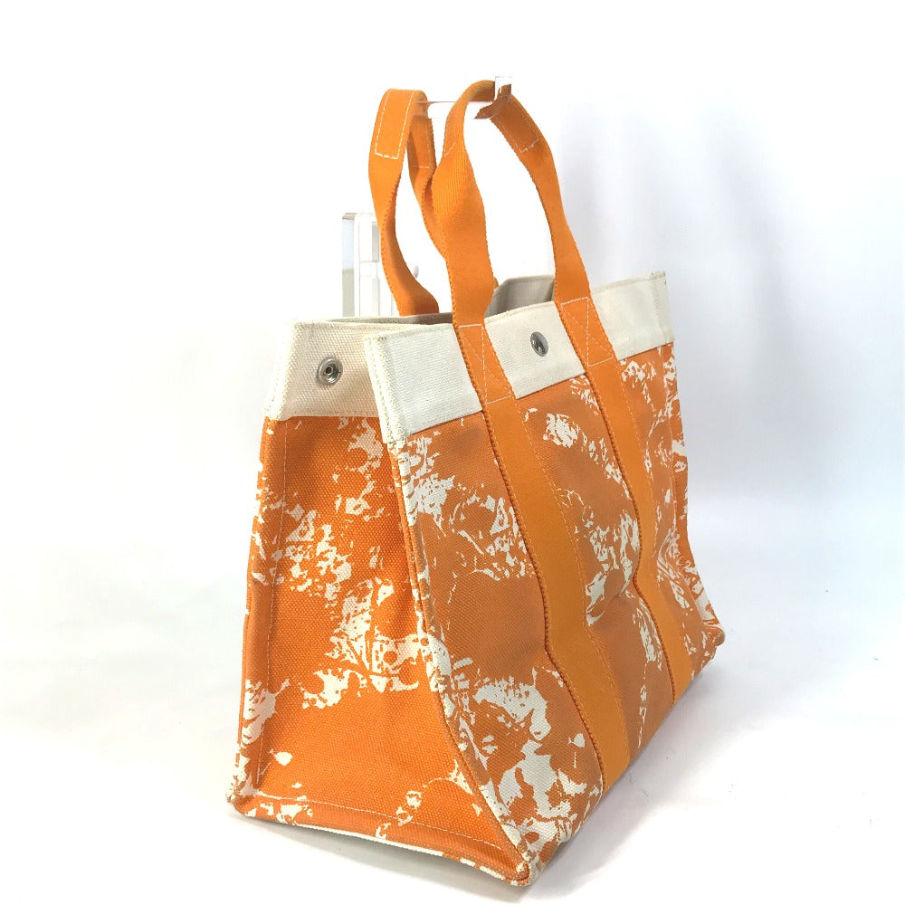 HERMES Tote Bag canvas Orange Handbag Bora Bora PM Cheval Spries Women  d