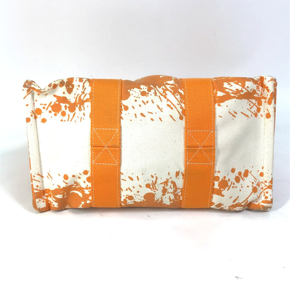 HERMES Tote Bag canvas Orange Handbag Bora Bora PM Cheval Spries Women  d