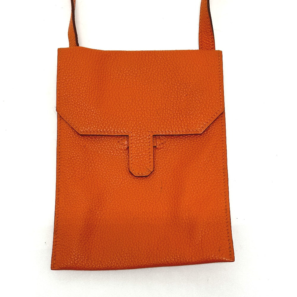 HERMES Shoulder Bag Togo Orange Crossbody bag Amery Women  d