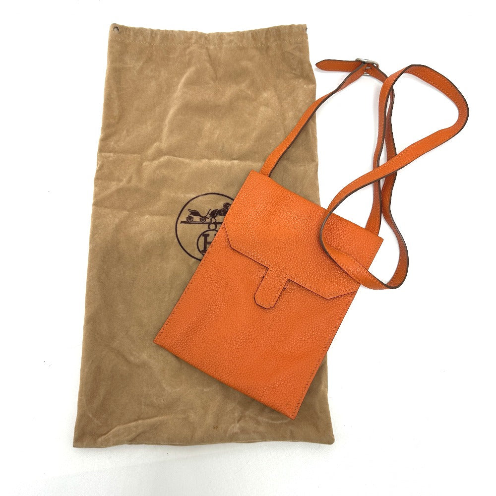 HERMES Shoulder Bag Togo Orange Crossbody bag Amery Women  d