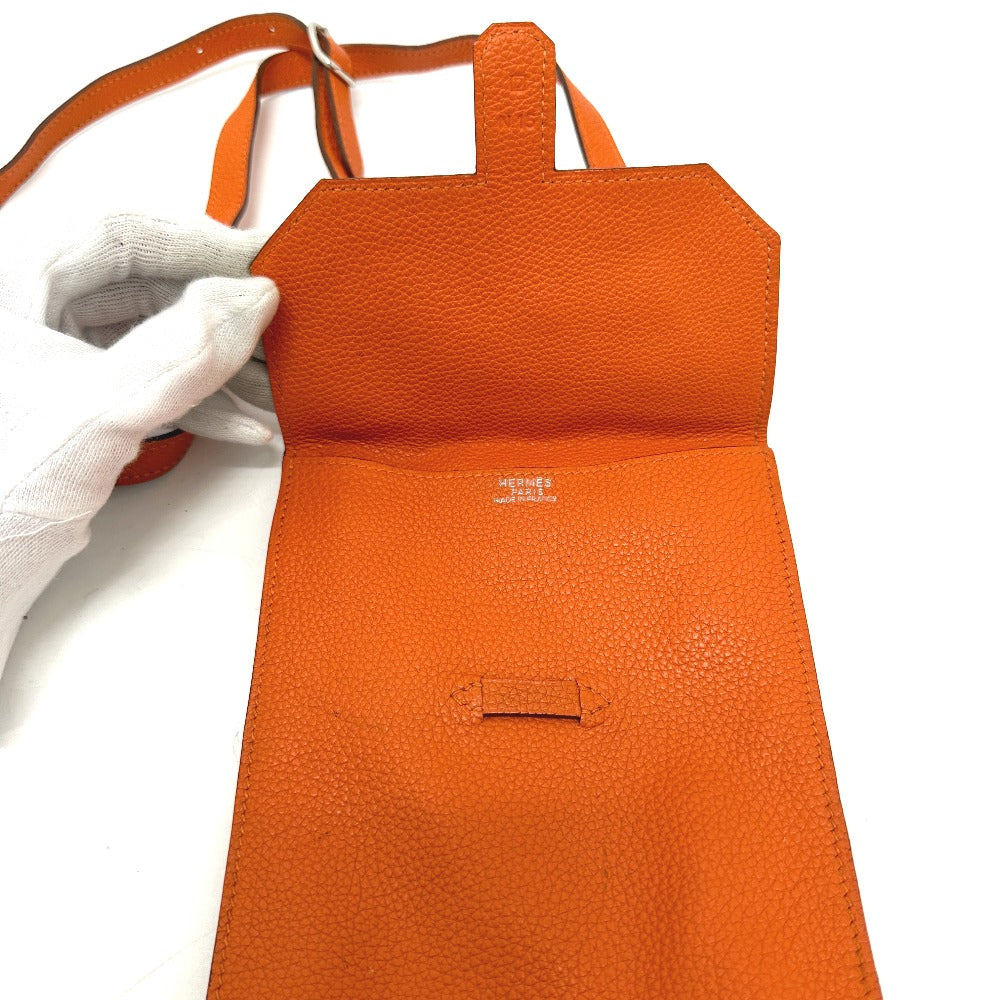 HERMES Shoulder Bag Togo Orange Crossbody bag Amery Women  d