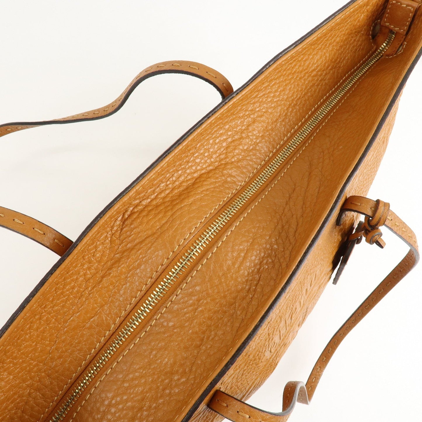 FENDI Selleria Leather Tote Bag Shoulder Bag Brown 8BH185  d