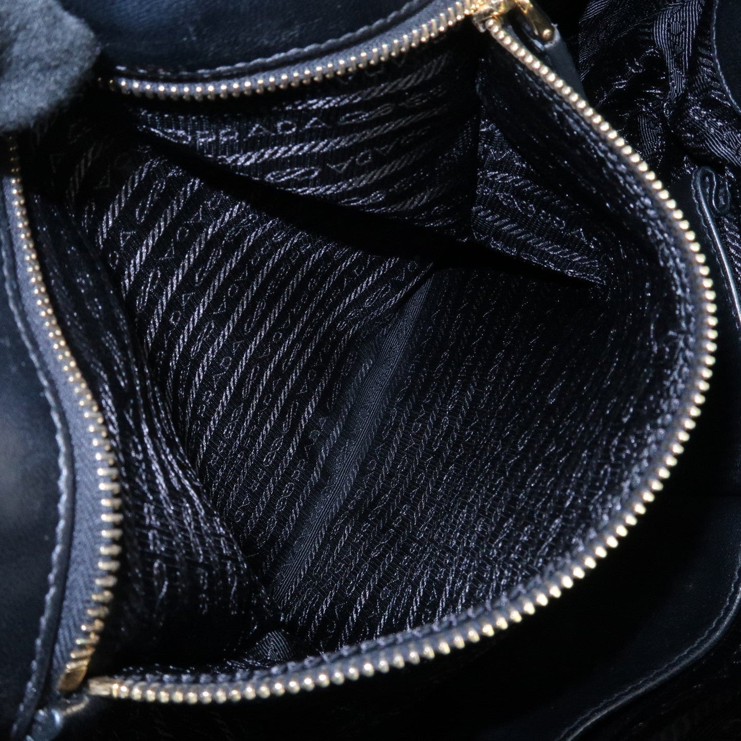 PRADA Leather 2way Bag Hand bag Black Gold Hardware  d