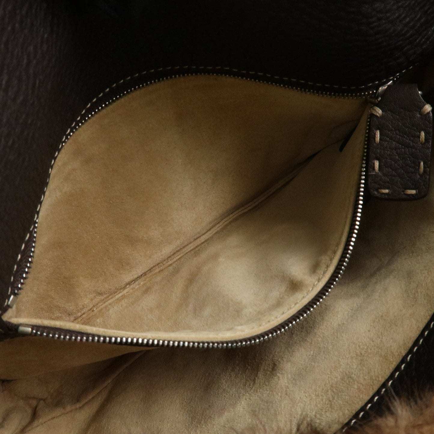 FENDI Mamma Baguette Selleria Mink Leather Shoulder Bag 8BR101  d
