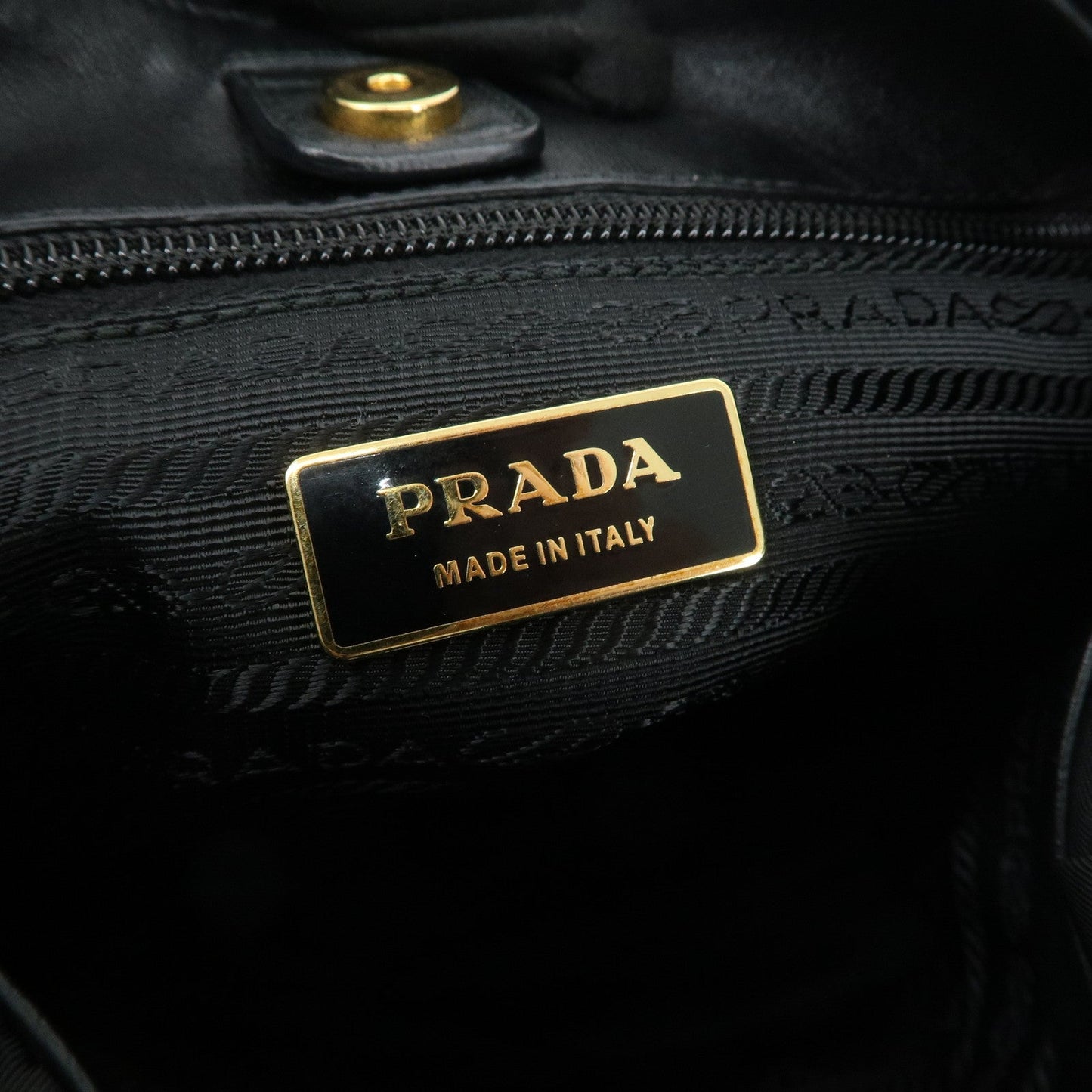 PRADA Nylon Leather Shoulder Bag Black  d